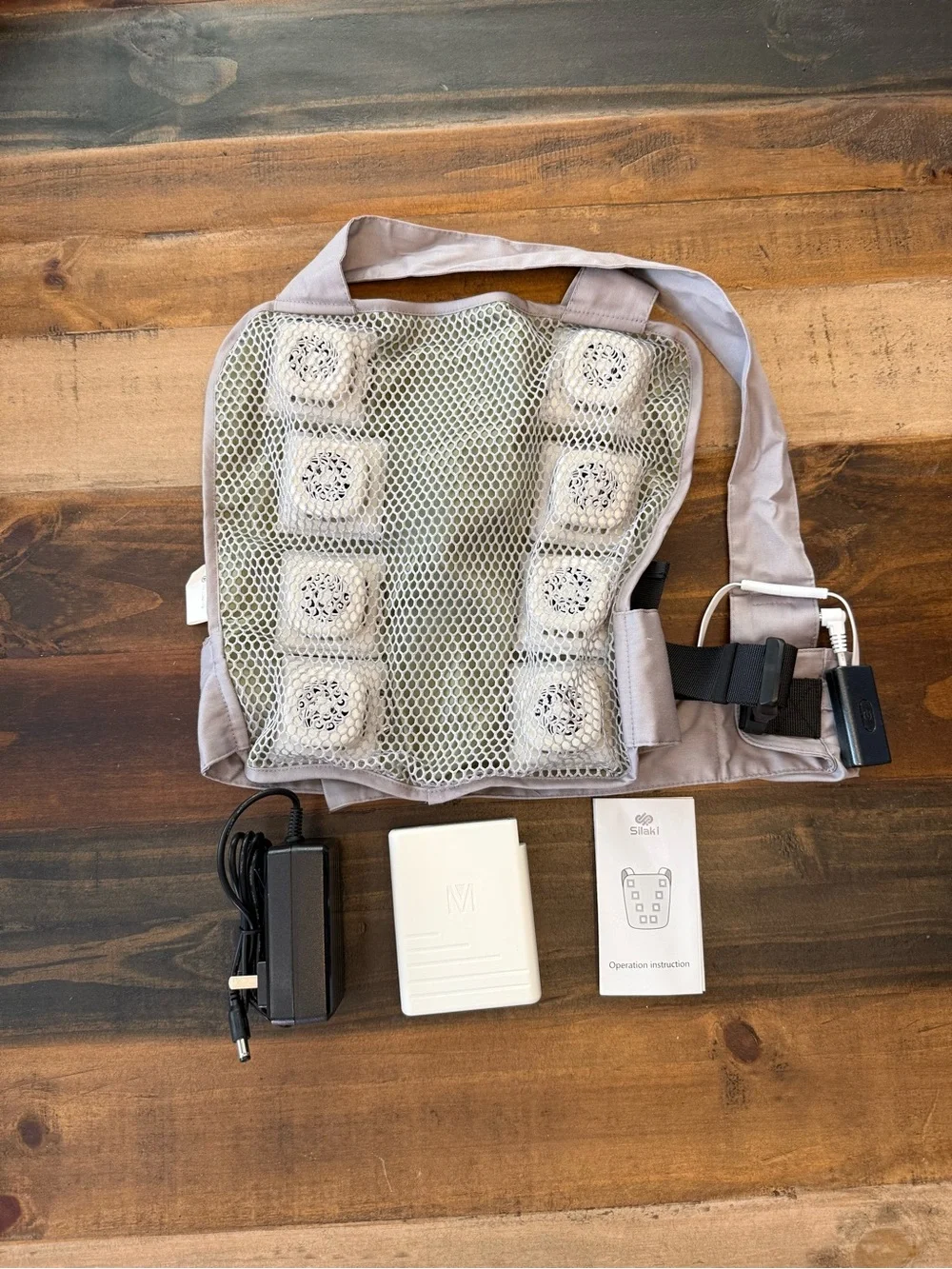 Adjustable Gray Electronic Muscle Therapy Vest with Controller